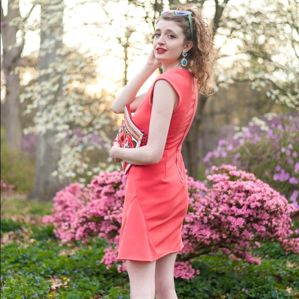 Halston Heritage pink dress